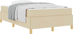 vidaXL Cadru de pat cu saltea Crem 120 x 190 cm țesătură