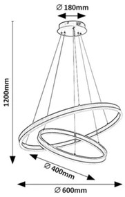 Rabalux 72305 - Lustru LED reglabil suspendat pe cablu ISAURE LED/80W/230V 3000-6500K + telecomandă