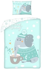 Elefant set de lenjerie pentru copii 100×135cm, 40×60 cm