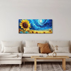 Tablou - Pictura floarea-soarelui (120x50 cm)