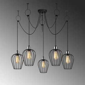 Lustră de 5 becuri Opviq lights, negru