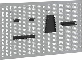vidaXL Panou de Perete pentru Unelte 2 pcs Gri 100 x 1 x 60 cm