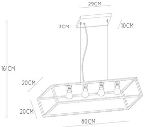Lustră pe cablu FABIAN 4xE27/40W/230V Lucide 00425/04/30