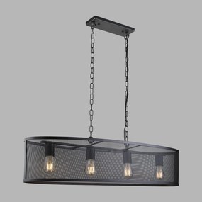 Lustra ovala design industrial Fishnet negru 2484-4BK SRT