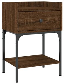 825901 vidaXL Noptieră, stejar maro, 40,5x31x60 cm, lemn compozit