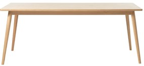 Masă de dining în culoare naturală extensibilă cu blat cu aspect de lemn de stejar 190x90 cm Barrali – Unique Furniture