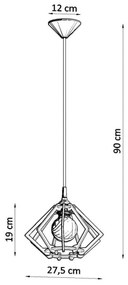 Lustră pe cablu POMPELMO 1xE27/60W/230V