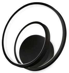 Aplica LED design circular Oz ap on-off 2700k negru