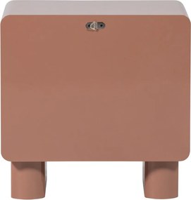 Noptieră roz cu aspect lucios Lustra – WOOOD