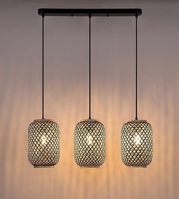 Lustra suspendata design industrial Adalla rattan