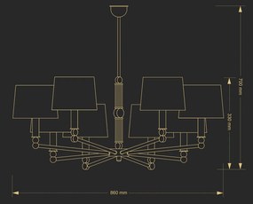 Candelabru 8 brate elegant realizat manual TAMARA