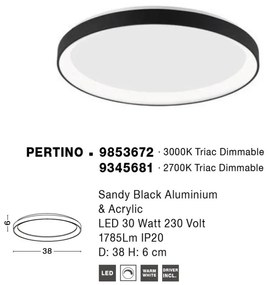 Plafoniera LED dimabila design circular PERTINO D-38cm