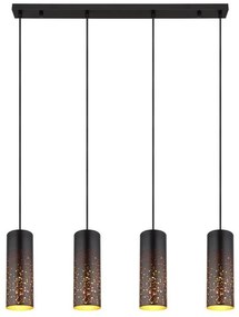 Lustra 4L design modern Crocky negru, auriu