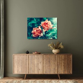 Tablou pe sticlă - Flori de primăvară (70x50 cm)