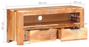 Comoda TV, 90 x 30 x 40 cm, lemn masiv de acacia 1, 90 x 30 x 40 cm, lemn masiv de acacia