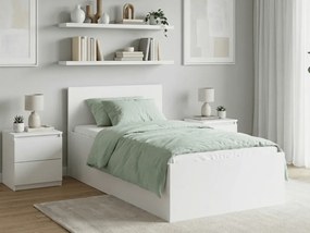 Pat de o persoana alb, SOFIA 90 x 200 cm Saltele: Cu saltele Coco Maxi 20 cm, Somiera pat: Cu lamele drepte