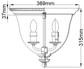 Plafonieră CAMBRIDGE 3xE14/60W/230V aurie Hinkley