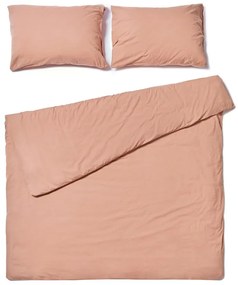 Lenjerie pentru pat dublu din bumbac stonewashed Bonami Selection, 200 x 220 cm, maro natural