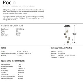 Lustra LED dimabila cu 5 pendule ROCIO crom SV-783517