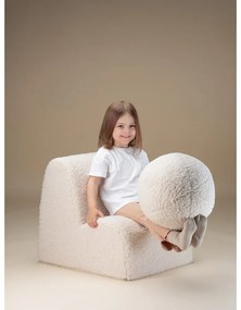Fotoliu de copii crem cu tapițerie din țesătură bouclé Cloud – Wigiwama
