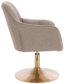 HR550N Scaun Latte Boucle cu Bază Aurie