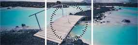Tablou cu pod din lemn (cu ceas) (90x30 cm)