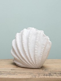 Lampa de masa, alba, din rasina, Shell