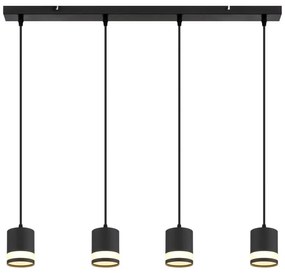 Lustra suspendata cu 4 Spoturi metal negru LUCERO