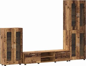 vidaXL Set comodă TV cu sertar cu raft FLORIN Lemn vechi Lemn compozit