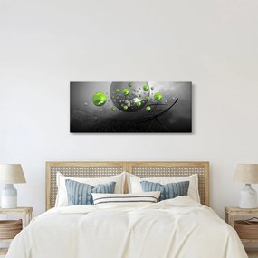 Tabloul cu bile abstracte verzi (120x50 cm)