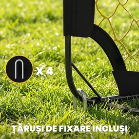 SPORTNOW Poartă de Fotbal Pop-Up și Pliabilă, Galben | Aosom Romania