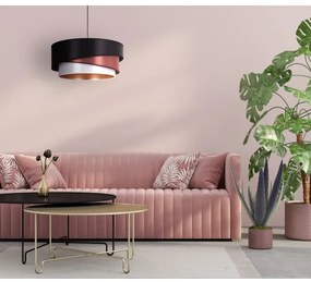 Lustră pe cablu Duolla KOBO 1xE27/15W/230V d. 45 cm negru/roșu-burgund/argintiu