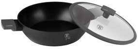 Cratiță cu capac 28 cm, 3.8L – Berlinger Haus Anthracite Collection BH 8128, cu strat antiaderent titan, design modern, gri antracit