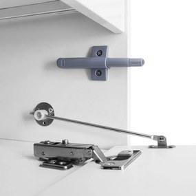 Comodă TV cu dulap jos, bandă LED, 170x30x39 cm, Alb