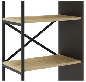 Bibliotecă în culoare naturală cu aspect de lemn de stejar 58x175 cm Ara – Marckeric