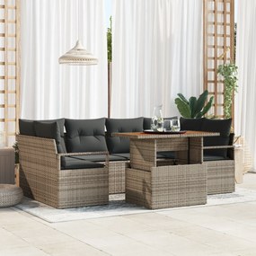 vidaXL Set de canapele pentru grădină 7 pcs Gri 100 x 55 x 73 cm