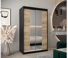 Dulap de haine 120 cm Toki 1 (negru mat + stejar sonoma). 1064894