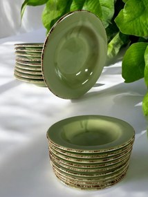 Farfurie adanca Glaze Verde 21cm (Glazurare Manuala)