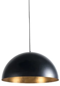 Lampă cu pandantiv industrială inteligentă neagră cu auriu 50 cm inclusiv Wifi G125 - Magna Eco