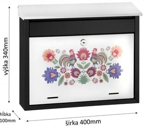 Cutie SG cu motive populare, Neagră-albă