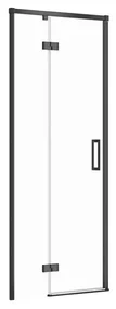 Usa sticla dus batanta 80x195 cm profil negru Cersanit Larga, montare stanga 800x1950 mm, Stanga, Negru mat