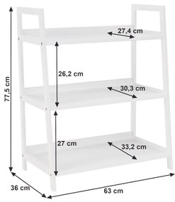 Etajeră cu 3 rafturi, alb, REON TYP 1