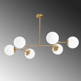 Lustră alămie cu abajur din sticlă Damar – Opviq lights