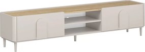 Comodă TV Amilio 220 cm cu sertar - cashmere / stejar uleiat / mânere cashmere