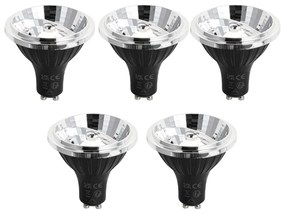 Set de 5 becuri LED GU10 cu 3 trepte de intensitate luminoasă, 70 mm, 6,5 W, 600 LM, 4000 K