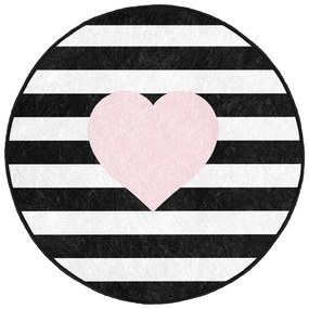Covor rotund pentru copii negru-alb ø 80 cm Comfort – Mila Home
