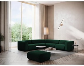 Colțar verde închis cu tapițerie din catifea Ekahi – Makamii