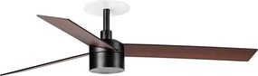 Lustra LED cu Ventilator incastrabil tavan cu telecomanda RUDDER TEK 3 L negru/nuc 3000K
