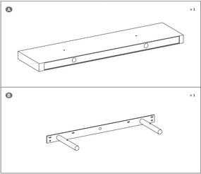 Raft de perete, Vasagle, LWS28W, Alb, 80 x 20 x 3.8 cm