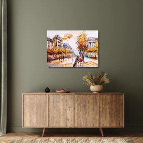 Tablou pe sticlă - Strada din Paris (70x50 cm)